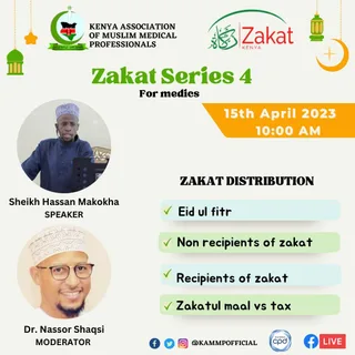 Poster for the CME Zakat Series 4 for Medics: Zakat Distribution