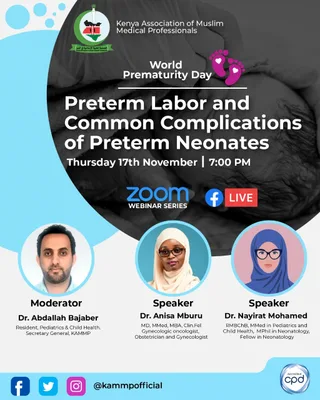 Poster for the CME World Prematurity Day: Preterm Labor and Common Complications of Preterm Neonates