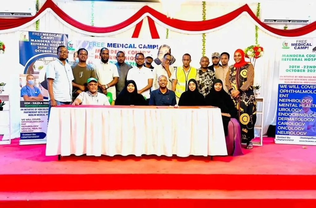 The medical camp team at Mandera County Referral Hospital, where the North Eastern branch was relaunched