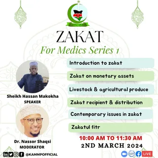 Poster for the CME Zakat for Medics Series 1