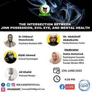 Poster for the CME The Intersection between Jinn Possession, Evil Eye and Mental Health
