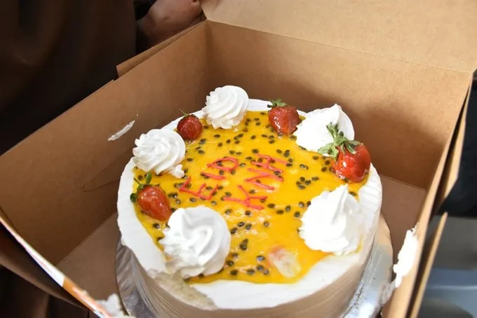 A cake among the treats taken to the children's wards for Eid al-Adha