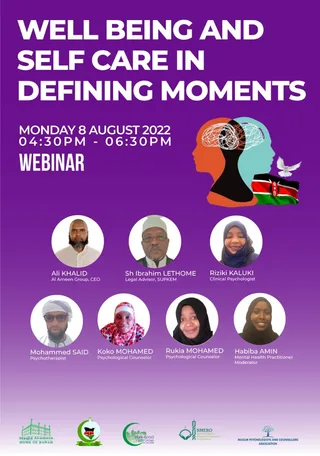 Poster for the CME Well Being and Self Care in Defining Moments