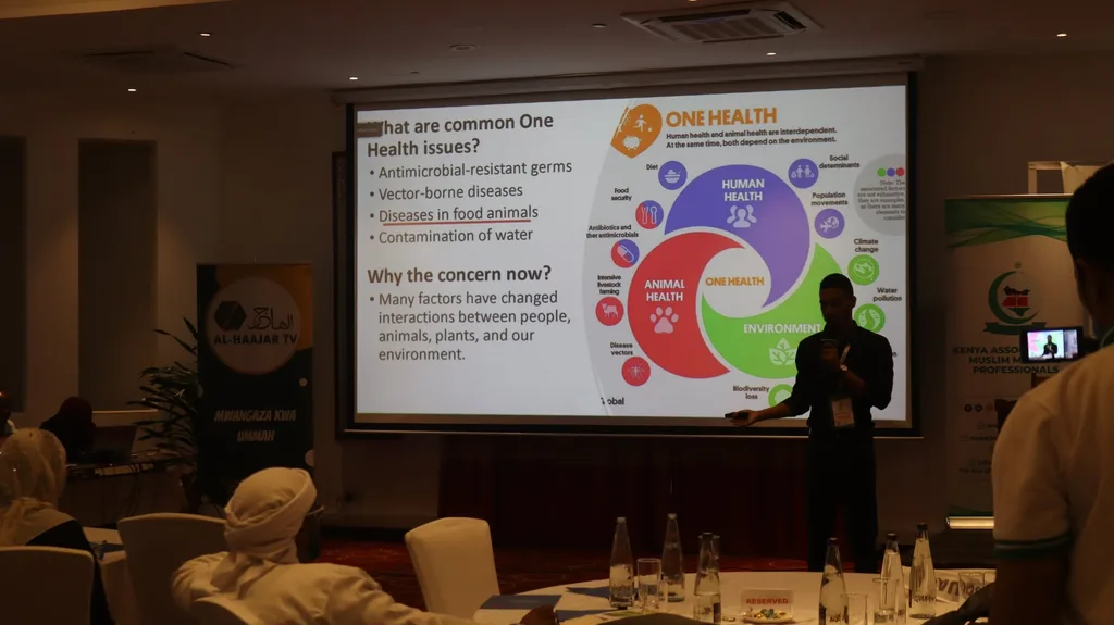 A One Health presentation on the screen at the 5th KAMMP Scientific Conference, 2023