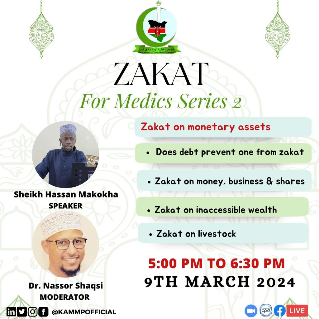 Poster of the CME Zakat for Medics Series 2: Zakat on Monetary Assets