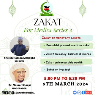 Poster for the CME Zakat for Medics Series 2: Zakat on Monetary Assets