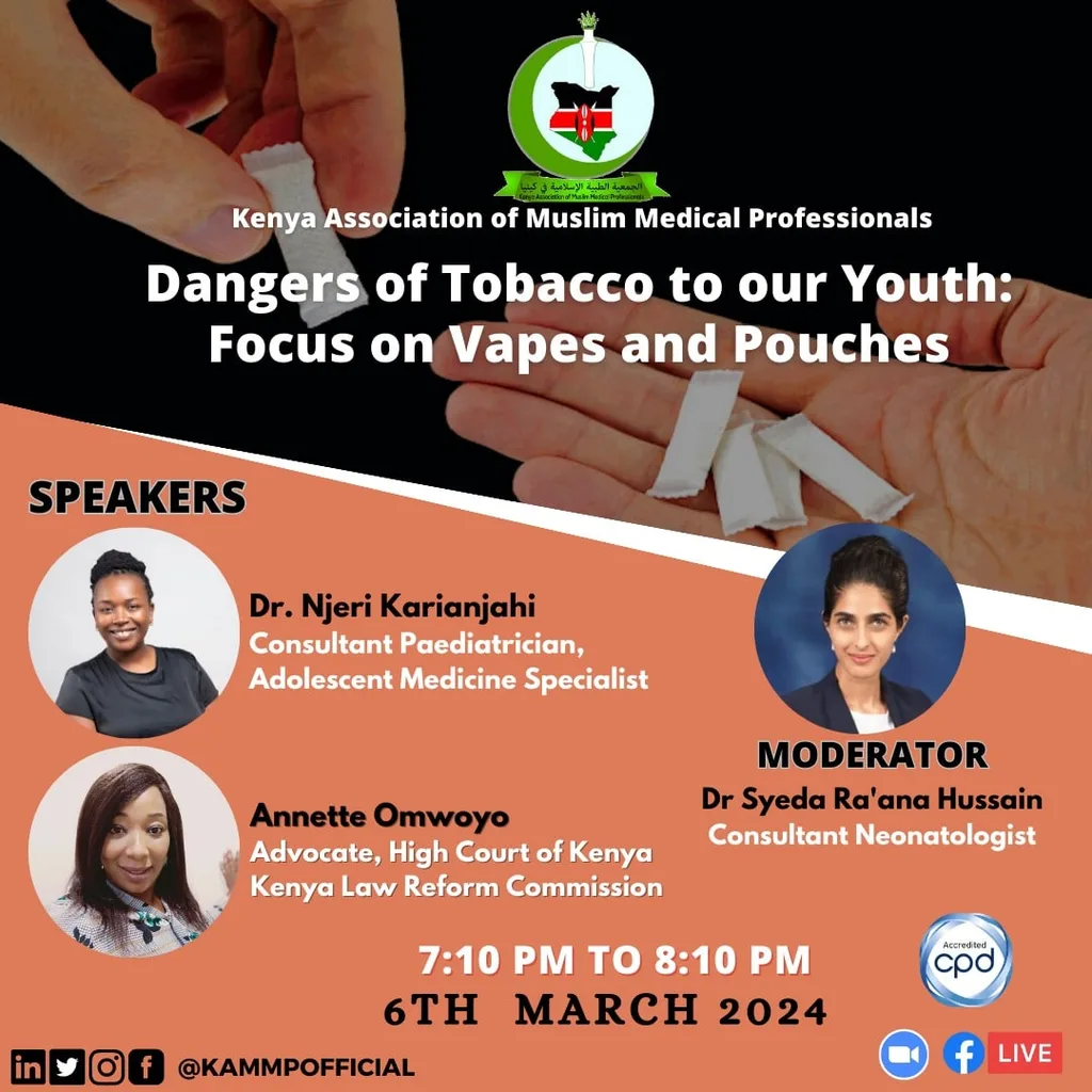 Poster of the CME Dangers of Tobacco to our Youth: Focus on Vapes and Pouches